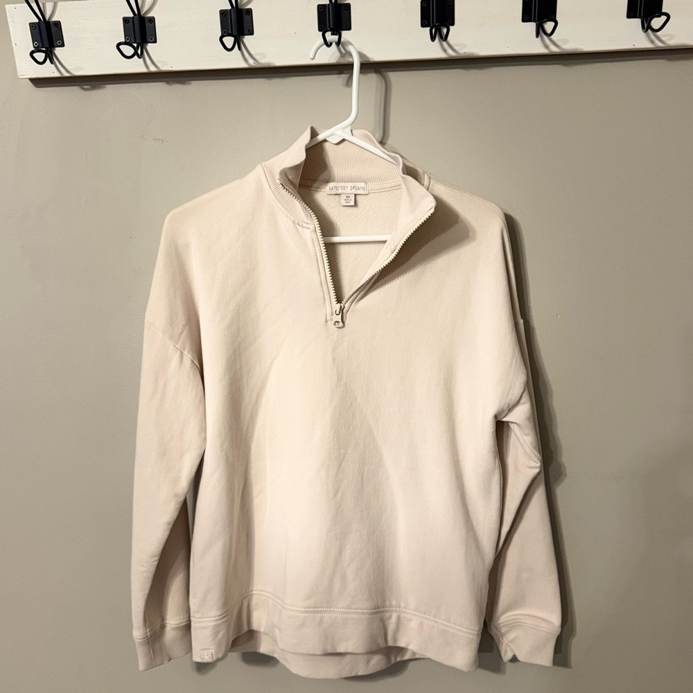 Barefoot Dreams Women's Half-Zip Sweatshirt in Cream